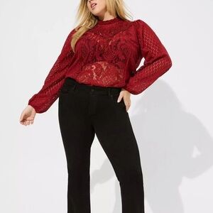 Mixed Lace High Neck Top